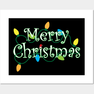Merry Christmas and Lights Posters and Art